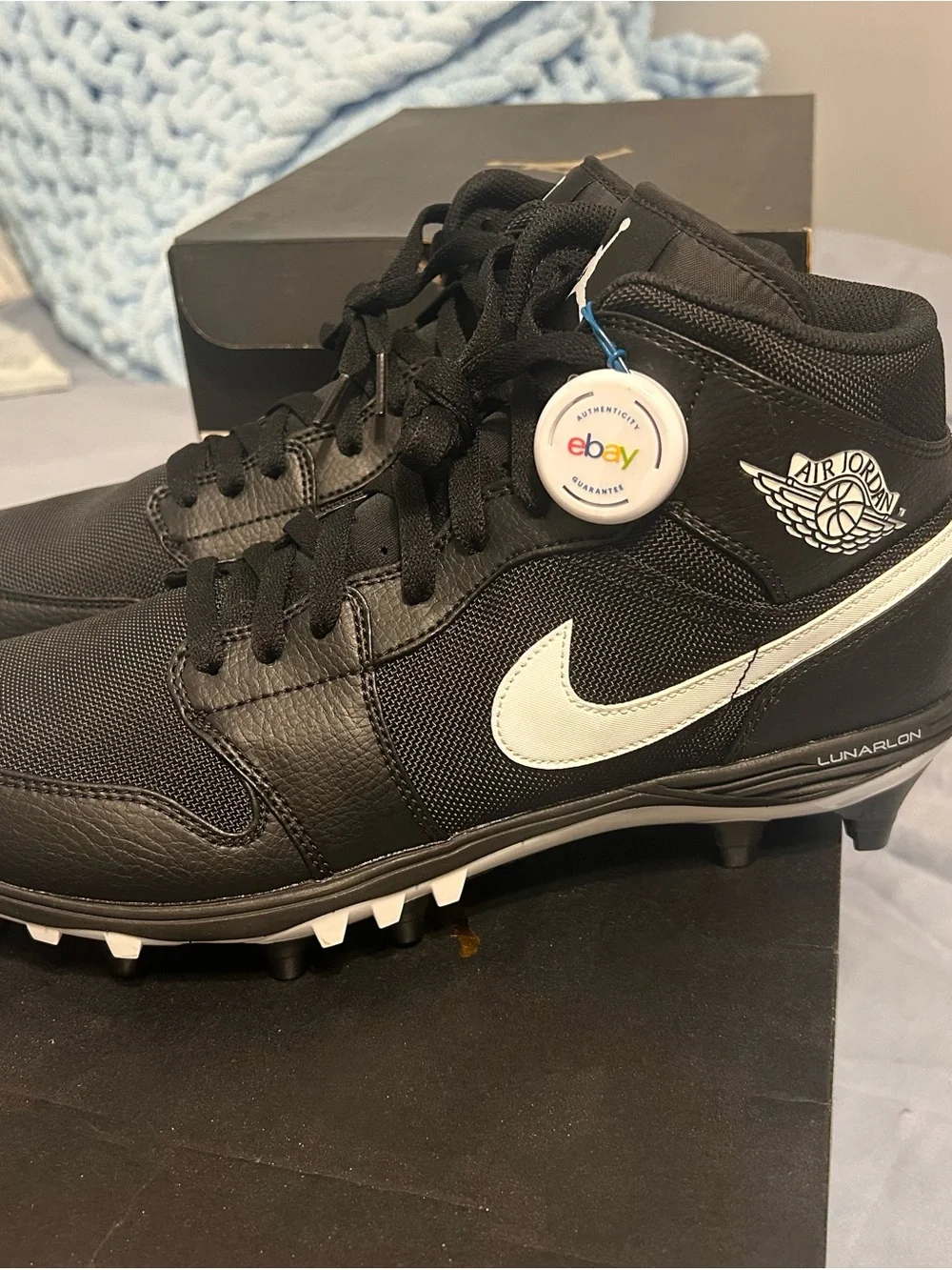 Nike Black and White Air Jordan Lunarlon Cleats